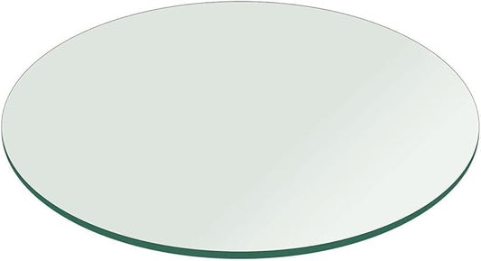 Fab Glass and Mirror Custom Cut Glass Round 1/4"-1/8"-3/16"-5/32" Thick -Tempered Clear Glass Cut to Size 10'' - 72" Table Top