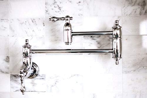 Kingston Brass KS3101AL Pot Filler, Metal Lever Handle, Polished Chrome,8-1/8-Inch Spout Height
