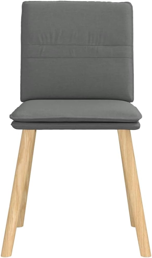 6-Piece Dark Gray Fabric Dining Chairs Set with Metal-Wood Frame, Thick Foam Seats - Modern Farmhouse Kitchen and Living Room Furniture