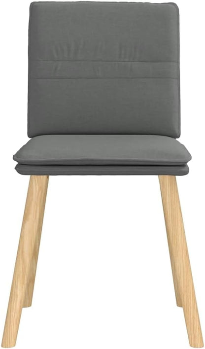 6-Piece Dark Gray Fabric Dining Chairs Set with Metal-Wood Frame, Thick Foam Seats - Modern Farmhouse Kitchen and Living Room Furniture
