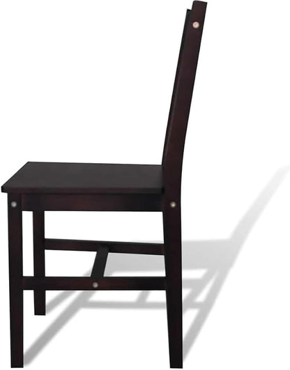 Dark Brown Dining Chairs Set of 2, Solid Pine Kitchen & Dining Room Seating 16.3 x 18 x 33.9 in, Ergonomic Comfortable for Modern Farmhouse Living Room Bedroom