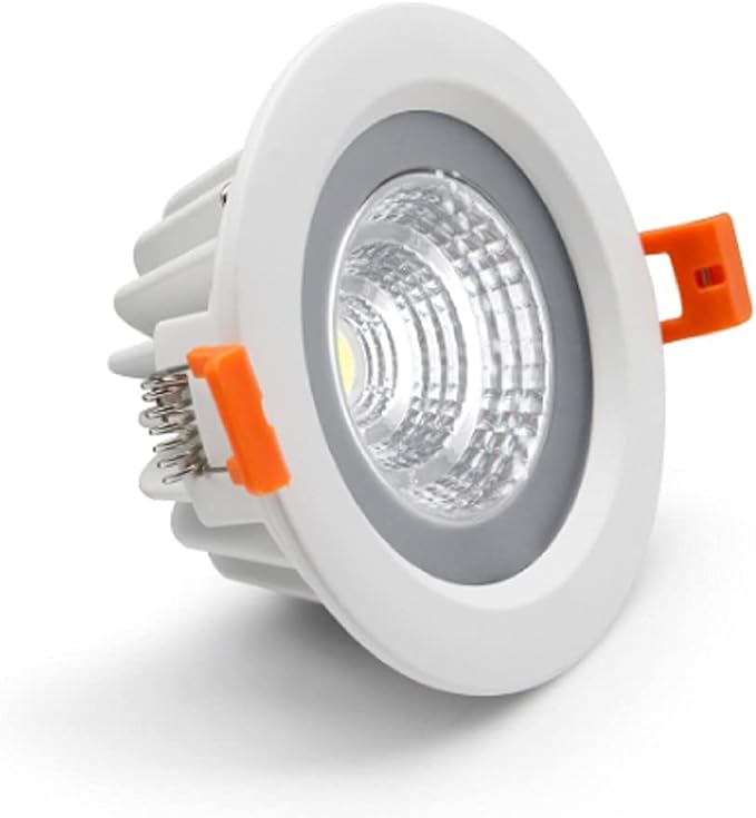 LS-PRO 3.5inch 7w LED Recessed Ceiling Light Slim Aluminium Panel, Anti Rust Fixture Downlight Shower Spotlight IP65 Waterproof for Wet Location Indoor & Outdoor Natural light/4000k-White Body