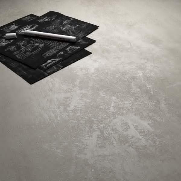 Mobili Fiver, Evolution Dining Table 70.9 x 15.7 in, with Wireless Charger, Concrete Effect, Grey with One Leg, Made in Italy