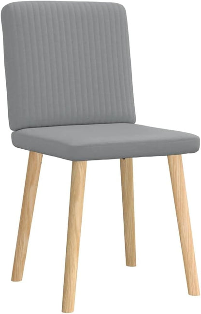 Light Grey Dining Chairs Set of 2 Modern Accent Chairs Compact Rectangular Indoor Furniture for Dining Room Kitchen Living Room with Soft Polyester Cushions