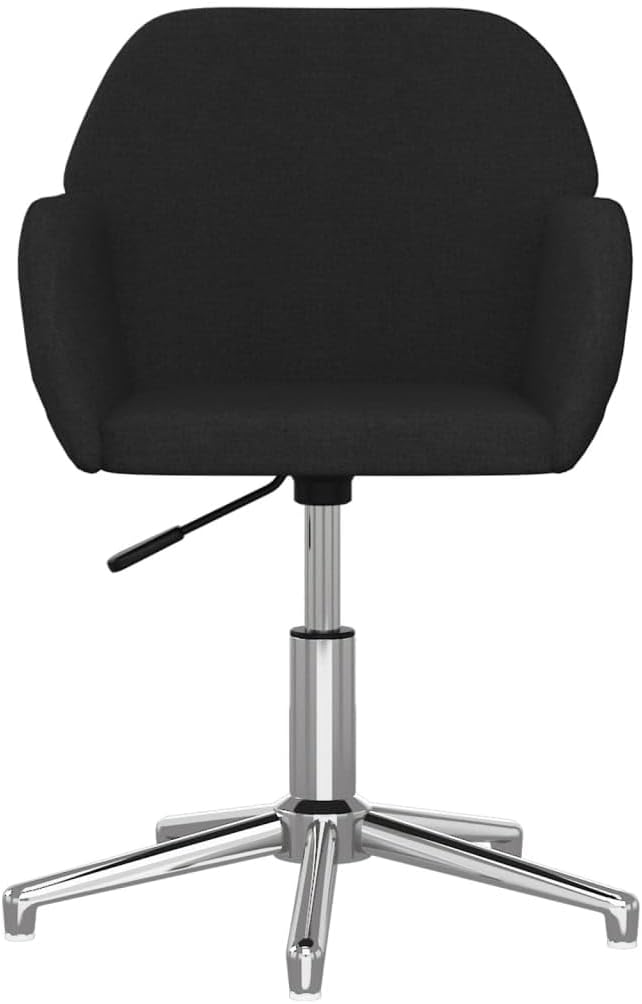 Swivel Dining Chairs Set of 2, Modern Black Fabric Counter Height Stools with 360 Degree Rotation for Kitchen Island, Bar, Living Room, Ergonomic Comfort Padded Seat