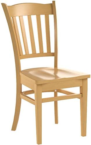 East West Furniture GRC-OAK-W Groton Kitchen Dining Chairs - Slat Back Wooden Seat Chairs, Set of 2, Oak