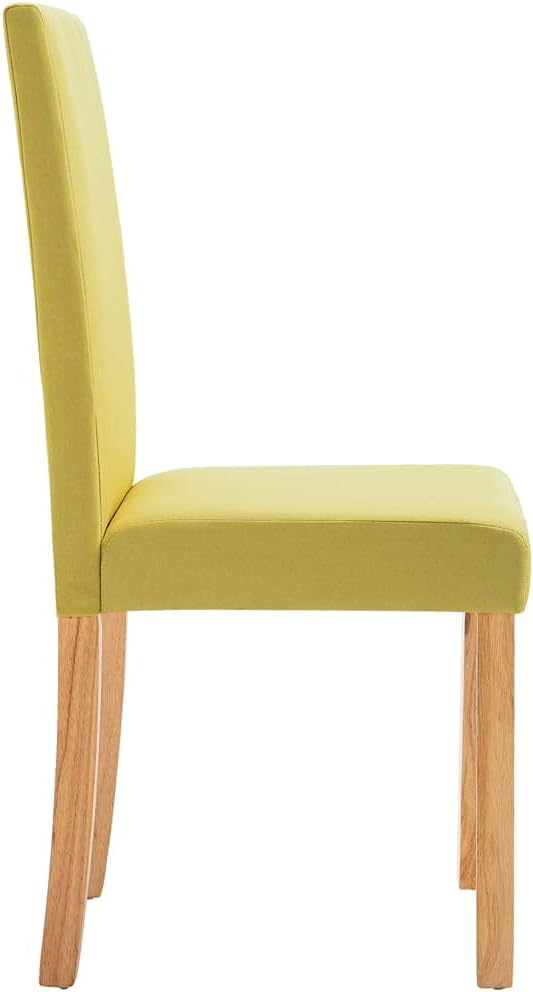 6-Piece Green Fabric Dining Chairs with Rubber Wood Frame – Comfortable Modern Farmhouse Kitchen & Dining Room Furniture Set, Soft Upholstered Seats, Sturdy Design