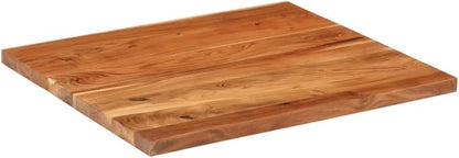 35.4 x 31.5 in Solid Acacia Wood Rectangular Tabletop, 1.5 in Thick Butcher Block Countertop for Dining, Kitchen, or Outdoor Use, Rustic Brown Finish