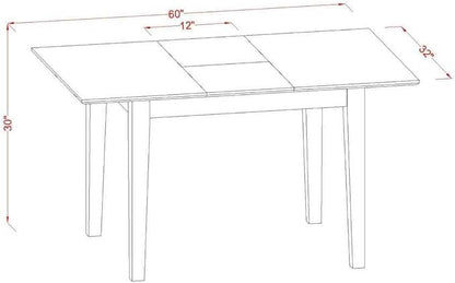 HomeStock 7 Piece Dining Table Set Consist of a Rectangle Dinner Table with Leaf and 6 Dining Room Chairs, 32x60 Inch, Mahogany