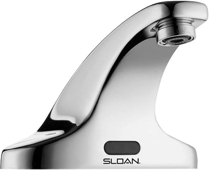 Sloan SF-2350 Sensor Activated Touch-Free Faucet, Commercial Grade with Mounting Hardware - 0.5 GPM Battery-Powered Deck-Mounted Mid Integrated Base Body with Below Deck Mixer, 3362118