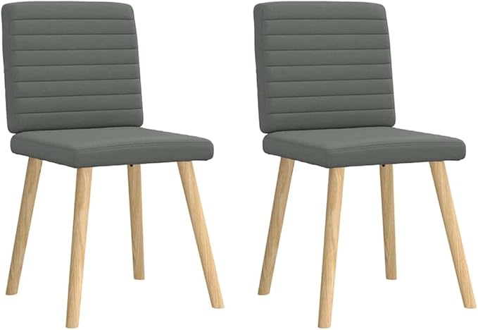 Modern Dining Chairs Set of 2 Dark Gray Fabric Upholstered Accent Chairs with Sturdy Metal Frame and Thick Foam for Kitchen Living Room Farmhouse Furniture