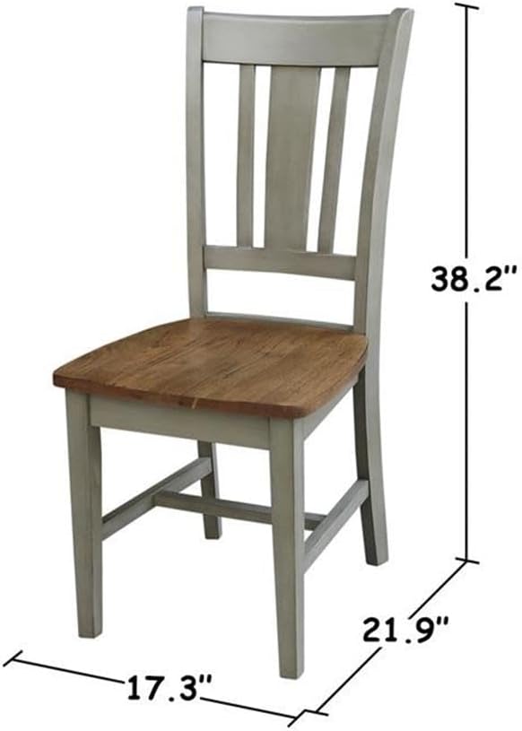 International Concepts San Remo Splatback Chair, Distressed Hickory/Stone