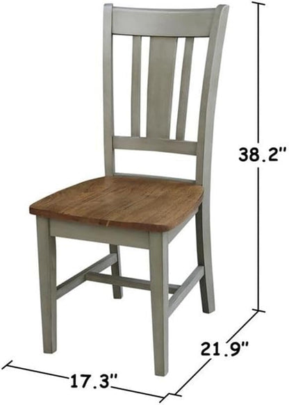 International Concepts San Remo Splatback Chair, Distressed Hickory/Stone