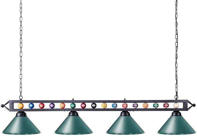 Wellmet Pool Table Light, 70'' 4 Lights Billiard Lighting Hanging Kitchen Island Light Chandelier with Lamp Shades for 7ft 8ft Pool Table, Billiard Table, Game Room, Kitchen