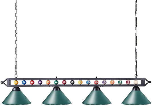 Wellmet Pool Table Light, 70'' 4 Lights Billiard Lighting Hanging Kitchen Island Light Chandelier with Lamp Shades for 7ft 8ft Pool Table, Billiard Table, Game Room, Kitchen