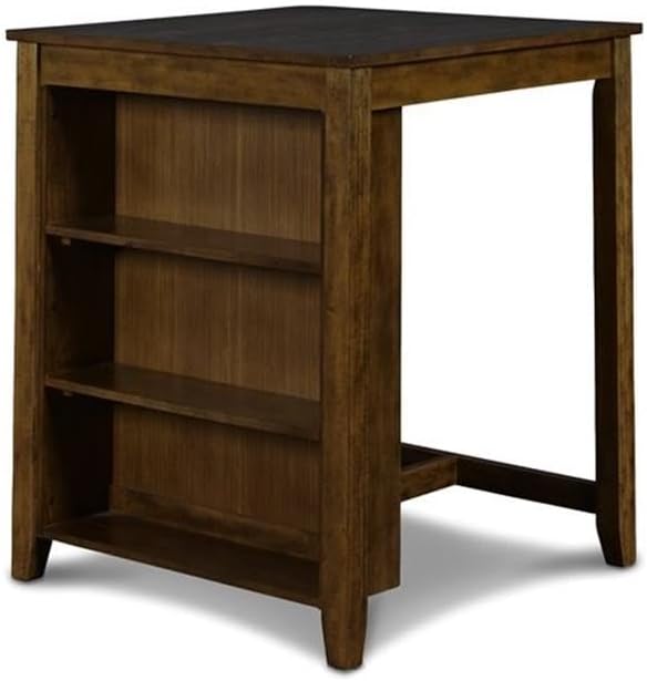 New Classic Furniture Gia Counter Table with Two Chairs and Storage Shelf, 30-Inch, Brown