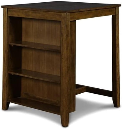 New Classic Furniture Gia Counter Table with Two Chairs and Storage Shelf, 30-Inch, Brown