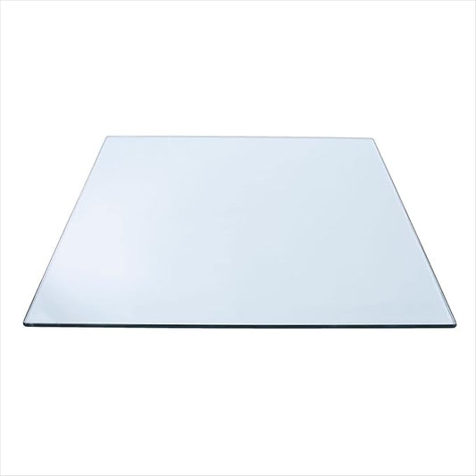Spancraft 17" Square Clear Tempered Glass Table Top 3/8" Thick - Flat Polish Edge