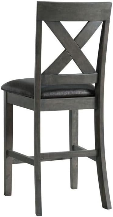 HomeStock Counter Height Chairs Set - Gray Side Chairs for Kitchen Island - Modern Dining Room Seating