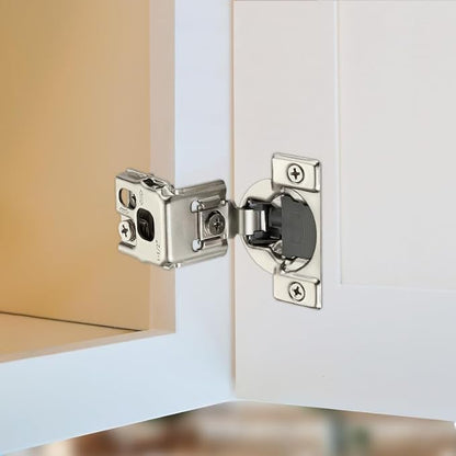HOME EDIT 2 Pack 1 Pair 1-1/2 inch Overlay Soft Close Cabinet Hinges for Kitchen, Stainless Steel Three-Way Adjustable, Concealed Self-Closing Door Hinges