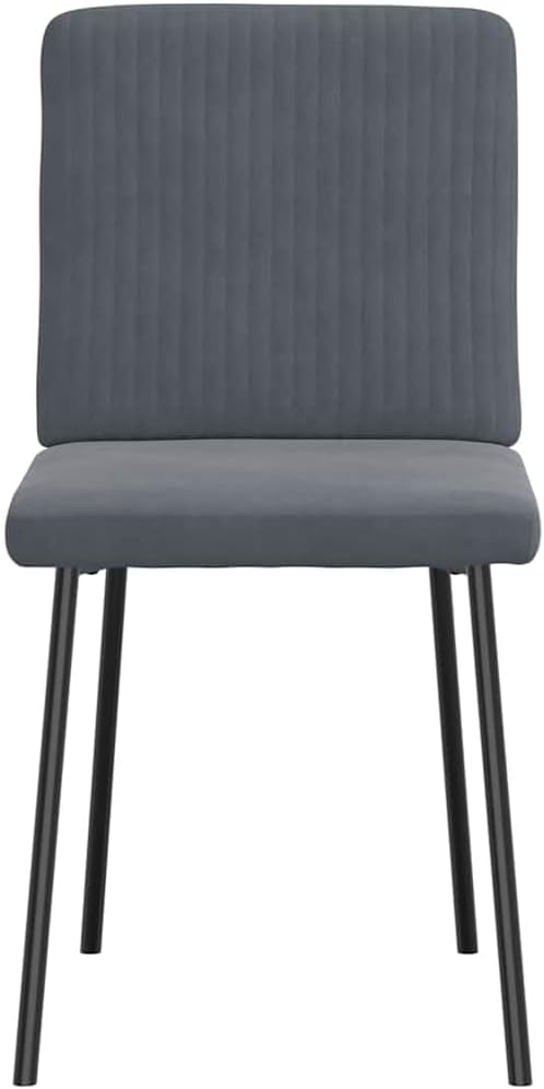 Dark Gray Velvet Dining Chairs Set of 2 Modern Accent Chairs with Metal-Wood Frame and Soft Foam Cushion for Kitchen Living Room Restaurant Furniture