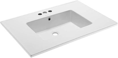 Swiss Madison Well Made Forever SM-VT328-3 Voltaire Vanity Top Sink, with 3" Centerset Faucet Holes