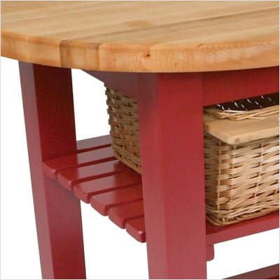 John Boos Eliptical C-Table Kitchen Island Base Finish: Alabaster, Shelves: 1 Included
