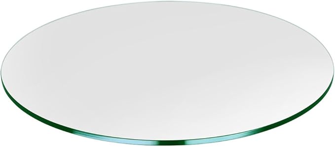 Dulles Glass 45 inch Round Glass Table Top - Tempered - 1/4" Thick Glass Surface, Safe Flat Polished, Multipurpose for Dining Table, Patio, Coffee and End Table