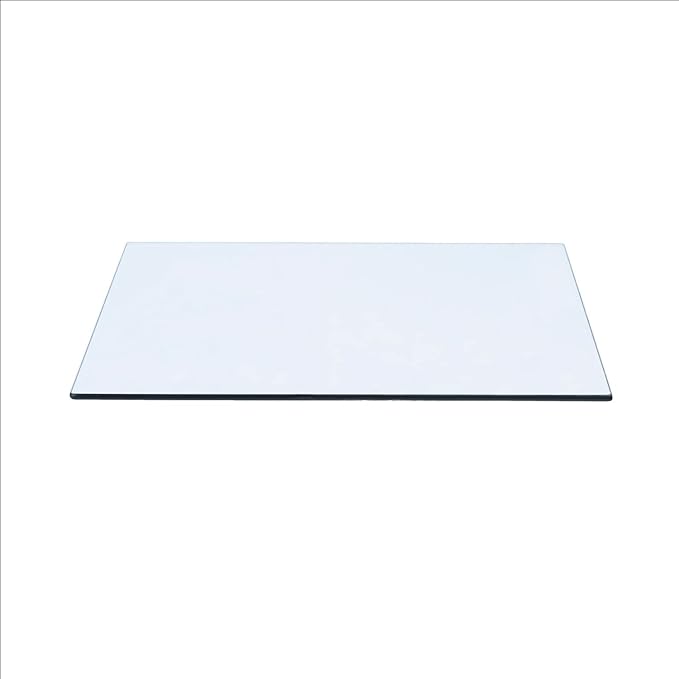 Spancraft 19" x 32" Rectangle Tempered Glass Table Top 3/8" Thick Flat Polish Edge and Touch Corners