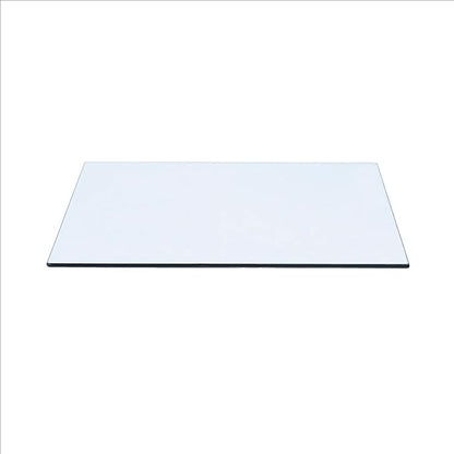 Spancraft 19" x 32" Rectangle Tempered Glass Table Top 3/8" Thick Flat Polish Edge and Touch Corners