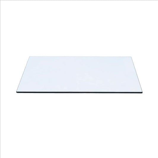 Spancraft 19" x 32" Rectangle Tempered Glass Table Top 3/8" Thick Flat Polish Edge and Touch Corners