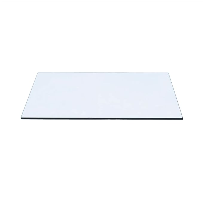 Spancraft 16" x 32" Rectangle Tempered Glass Table Top 3/8" Thick Flat Polish Edge and Touch Corners