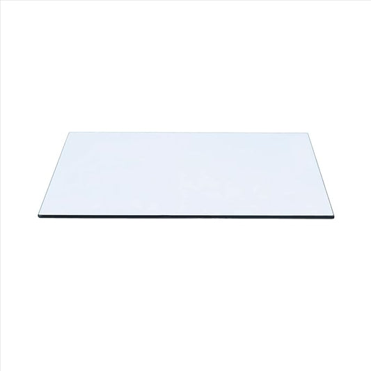 Spancraft 17" x 32" Rectangle Tempered Glass Table Top 3/8" Thick Flat Polish Edge and Touch Corners
