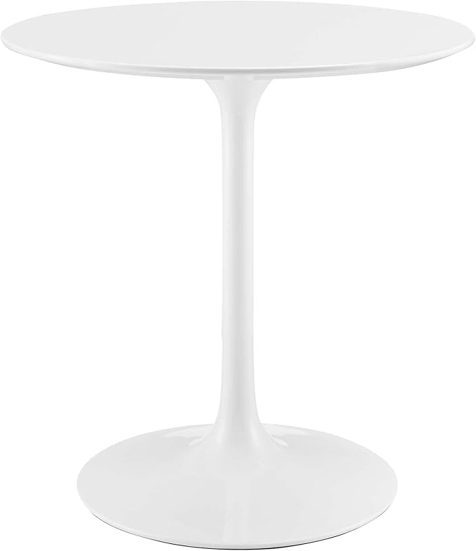 Modway Lippa Round 28" Mid-Century Modern Dining Table in White