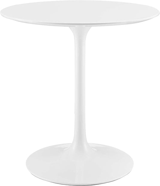 Modway Lippa Round 28" Mid-Century Modern Dining Table in White