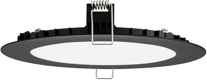 Juno LED Recessed Lights 6 Inch Round Wafer Downlight, 5-in-1 Switchable White Color Temperature, 120 Volts, 6-Inch Ultra-Thin Flat Trim, Matte Black, 6-Pack (WF6 SWW5 90CRI CP6 MB M2)