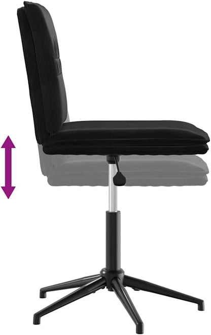 Velvet Dining Chair Black Adjustable Height Accent Chair for Kitchen Living Room Bedroom Modern Furniture with Soft Foam Padding