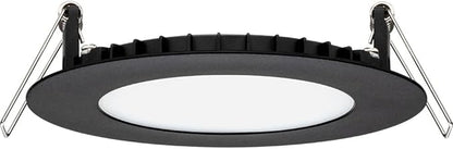 Juno LED Recessed Lights 6 Inch Round Wafer Downlight, 5-in-1 Switchable White Color Temperature, 120 Volts, 6-Inch Ultra-Thin Flat Trim, Matte Black with Brushed Nickel Trim (WF6 SWW5 90CRI MBBN M6)