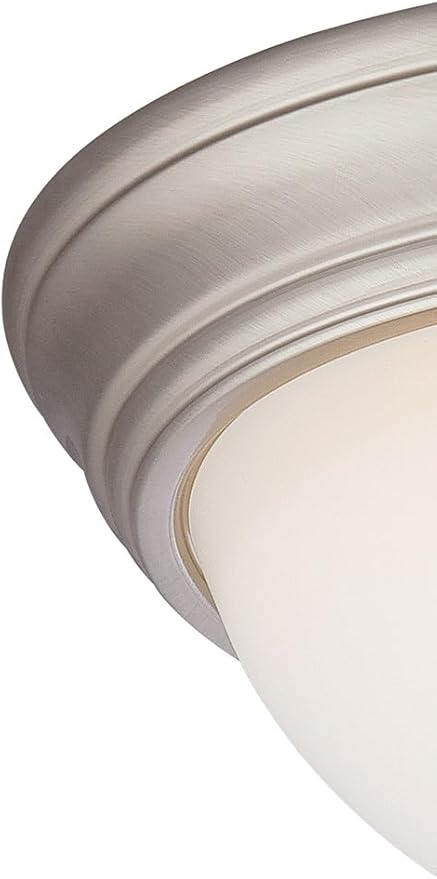 Minka Lavery 4960-84 Overland Park Flush Mount, 2-Light, 120 Total Watts, 13-in H x 6-in W, Brushed Nickel