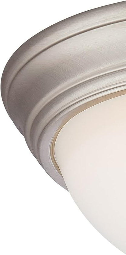 Minka Lavery 4960-84 Overland Park Flush Mount, 2-Light, 120 Total Watts, 13-in H x 6-in W, Brushed Nickel