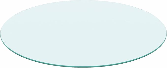 1 Inch Thick Round Tempered Glass Table Top Clear Glass Polished Edge for Kitchen Island or Conference Table Shatterproof Design