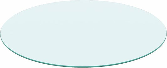 1 Inch Thick Round Tempered Glass Table Top Clear Glass Polished Edge for Kitchen Island or Conference Table Shatterproof Design
