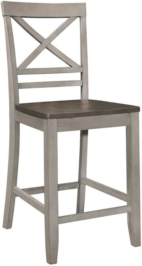 Counter Height Dining Chair with Crossbuck Backrest for Kitchen Island Seating