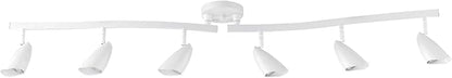 Globe Electric 59353 Grayson 6-Light Adjustable S-Shape Track Lighting, White Color, Matte Finish, 8.66", Bulbs Not Included