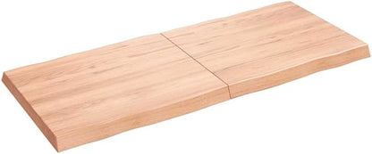 Solid Oak Wood Table Top 55.1 x 23.6 Inch, Rectangular Wooden Desktop Replacement for Dining Desk, Varnished Finish, Foldable Design for Easy Storage, Rustic Home Office Workspace