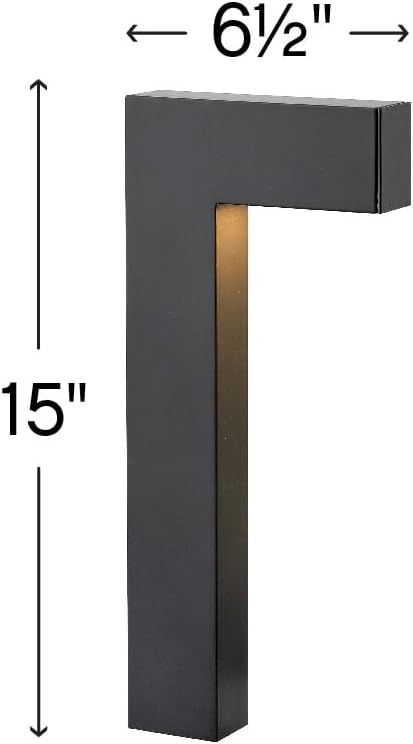Hinkley Atlantis Small LED Low Voltage 2700K Landscape Pathway Light, 12v, Dimmable, Aluminum, Safe for Wet Conditions, Satin Black Finish with Etched Glass Lens
