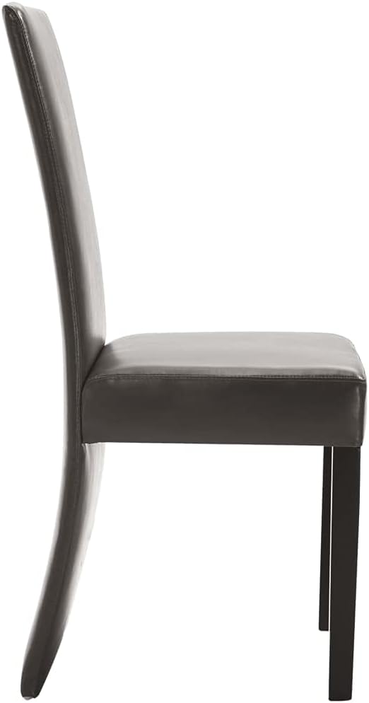 Dining Chairs 4 pcs Modern Farmhouse Design Gray Faux Leather Upholstery High Back Ergonomic Comfort Wooden Legs for Kitchen Dining Room Living Room