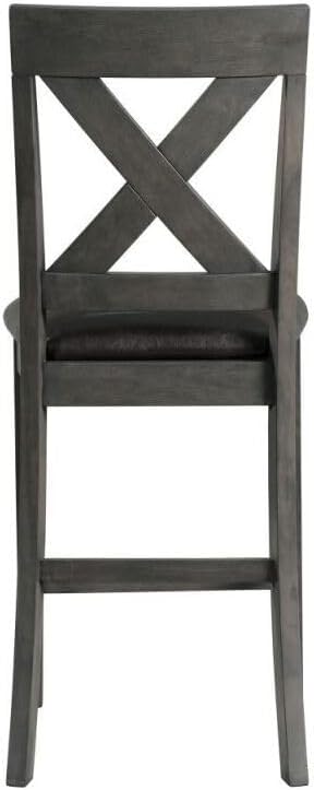HomeStock Counter Height Chairs Set - Gray Side Chairs for Kitchen Island - Modern Dining Room Seating