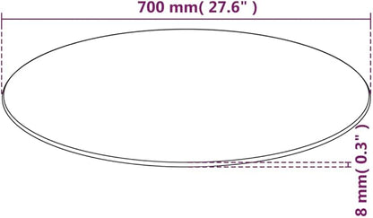 Black Tempered Glass Table Top 27.6 in Round Modern Glass Countertop Scratch Heat Resistant Dining Coffee Desk Surface for Living Room Kitchen Office