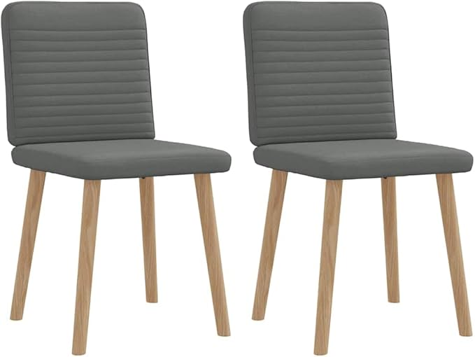 Dark Gray Fabric Dining Chairs 2-Pack Modern Design with Foam Cushion Metal & Wood Frame for Kitchen Dining Room Living Room Furniture